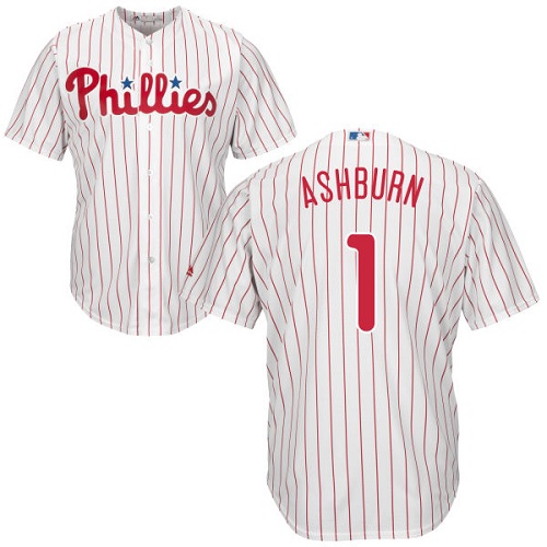Phillies #1 Richie Ashburn White(Red Strip) Cool Base Stitched Youth MLB Jersey